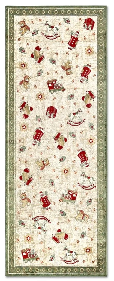 Covor tip traversă verde din amestec de bumbac 80x200 cm cu model de Crăciun Toy's Delight Green Christmas – Villeroy&amp;Boch