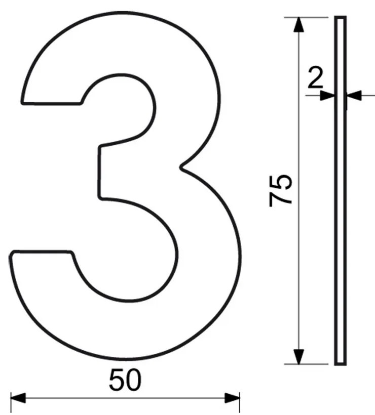 Numărul casei 3", RN.75L, negru"