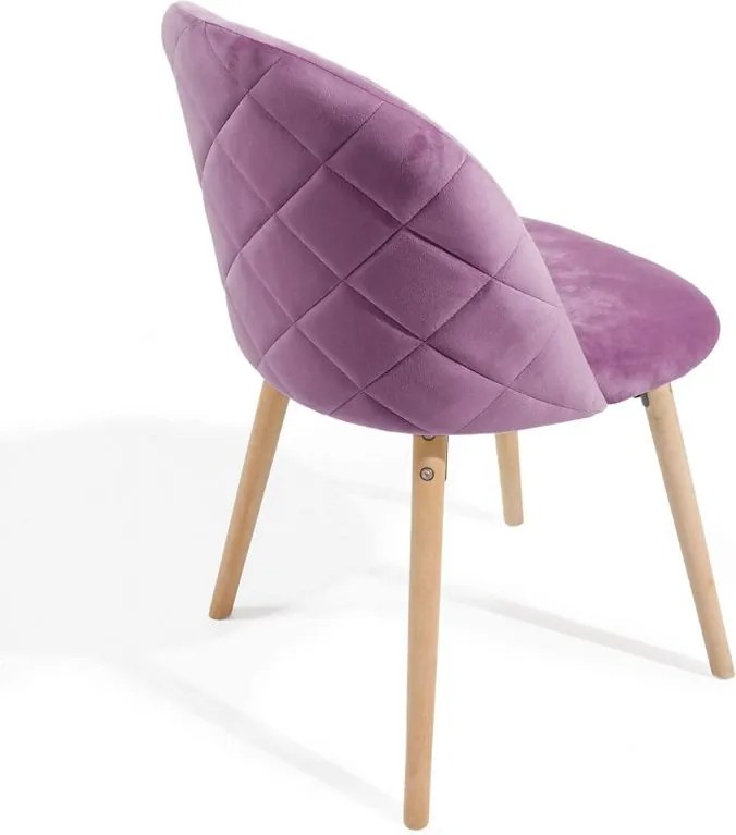 Set de scaune de masă din catifea, 2 buc - violet