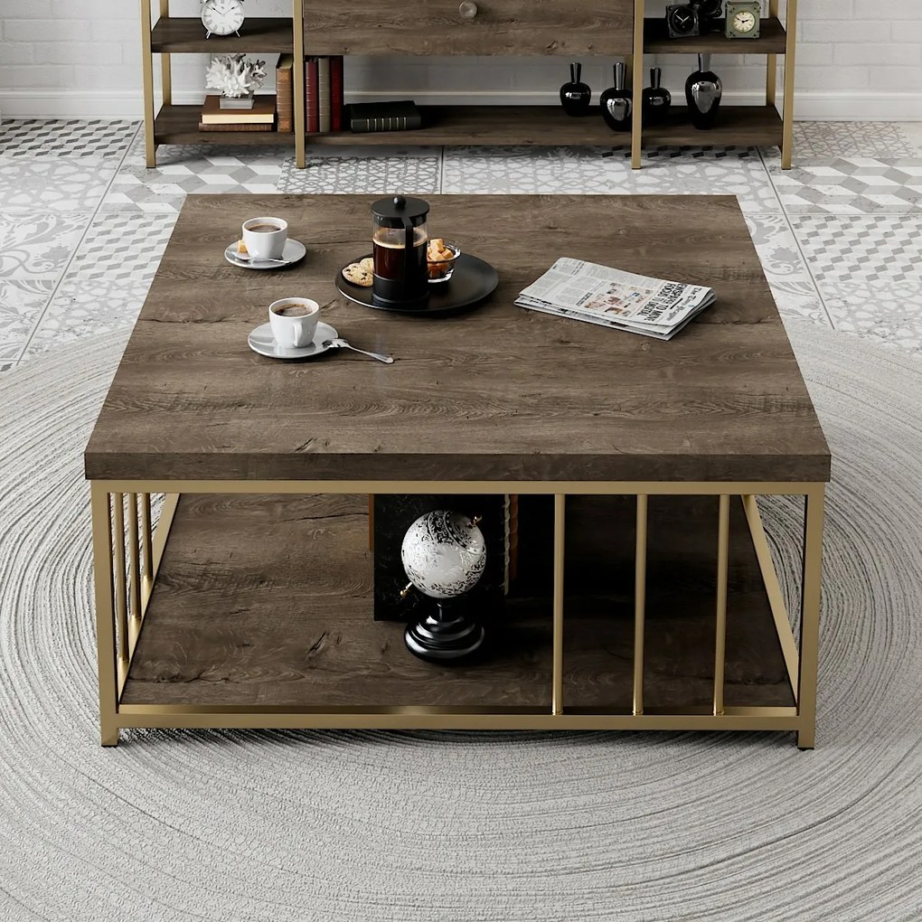 Măsuță de conferință Zenn Walnut and Gold
