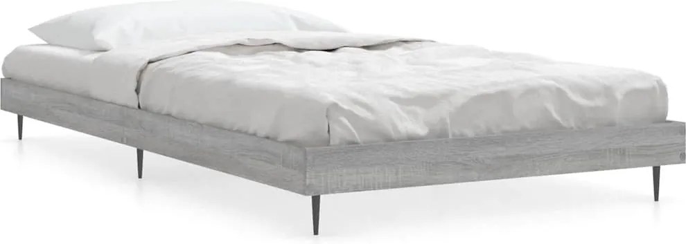 vidaXL Cadru de pat, gri sonoma, 90x200 cm, lemn prelucrat