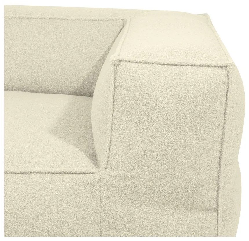 Fotoliu bean bag crem cu tapițerie din țesătură bouclé Mass Corner 150 Right – SLOWDOWN