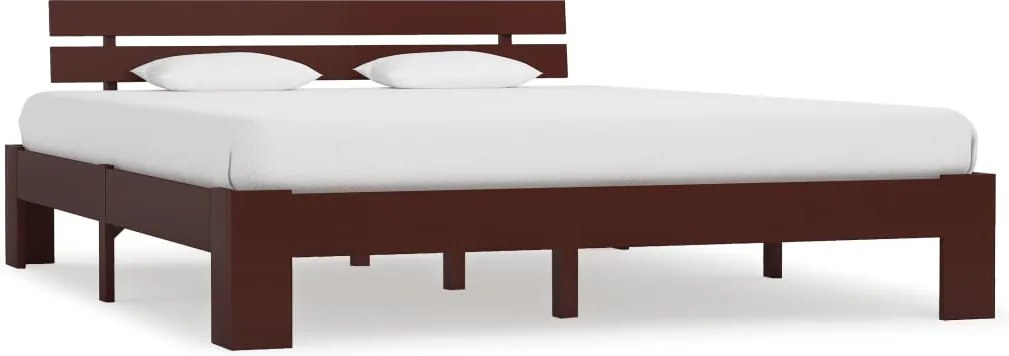 Cadru de pat, maro inchis, 180 x 200 cm, lemn masiv de pin
