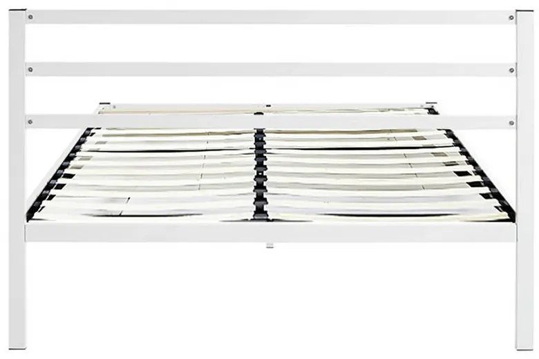 Cadru pat metalic Bella cu grilaj cadou-160x200 cm-alb