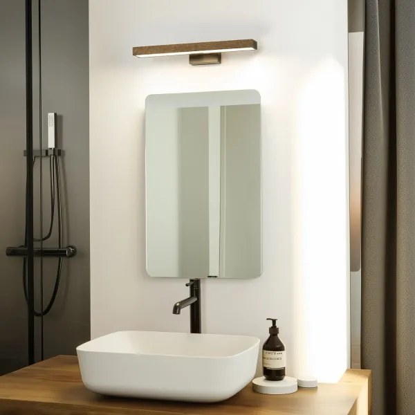Aplică LED pentru oglindă de baie Brilagi WOODY MIRROR LED/8W/230V IP44 stejar/negru