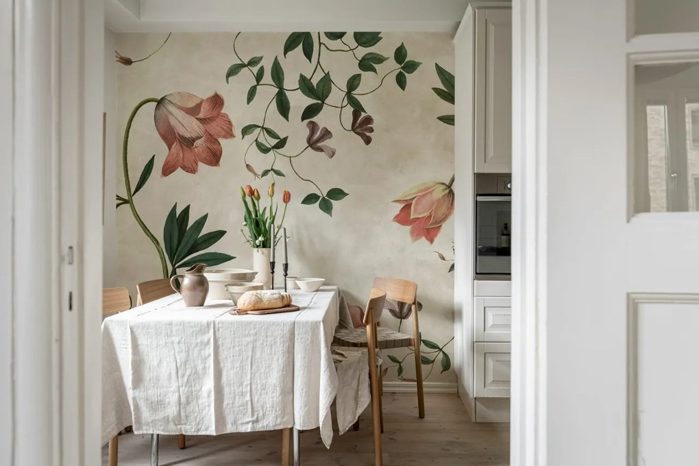 Fototapet, Romantic Garden, Pink, Rebel Walls