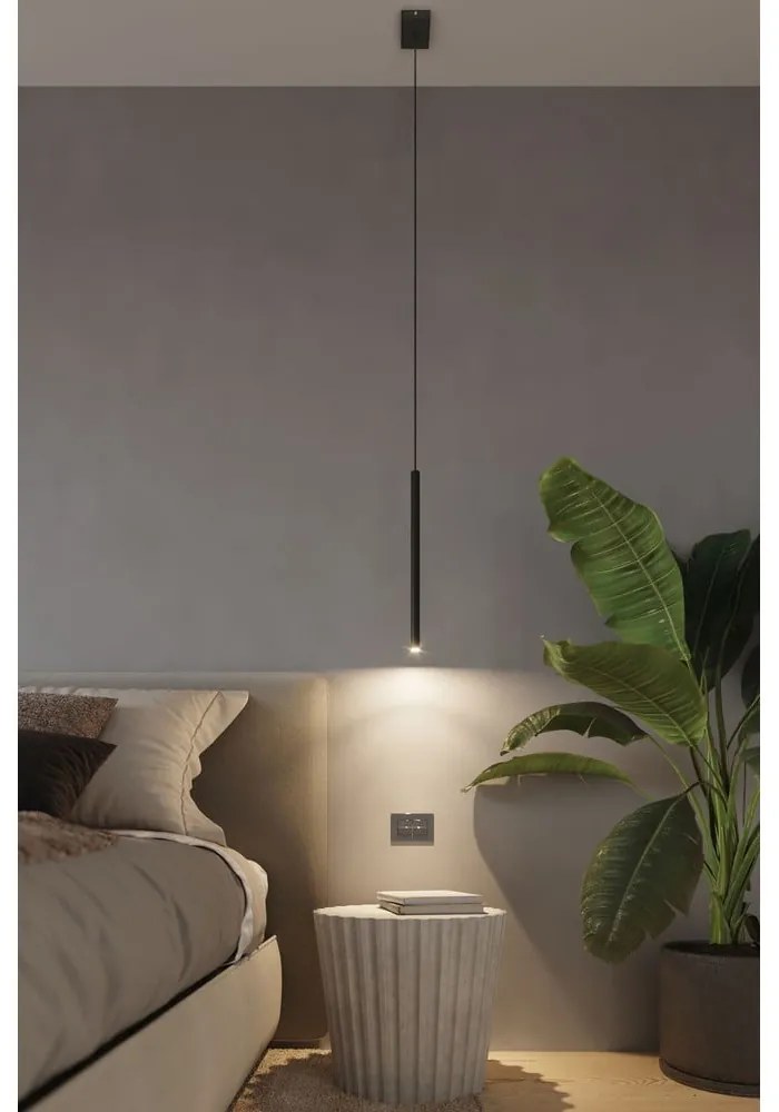 Lustră Sollux Fideus, lungime 45 cm, negru