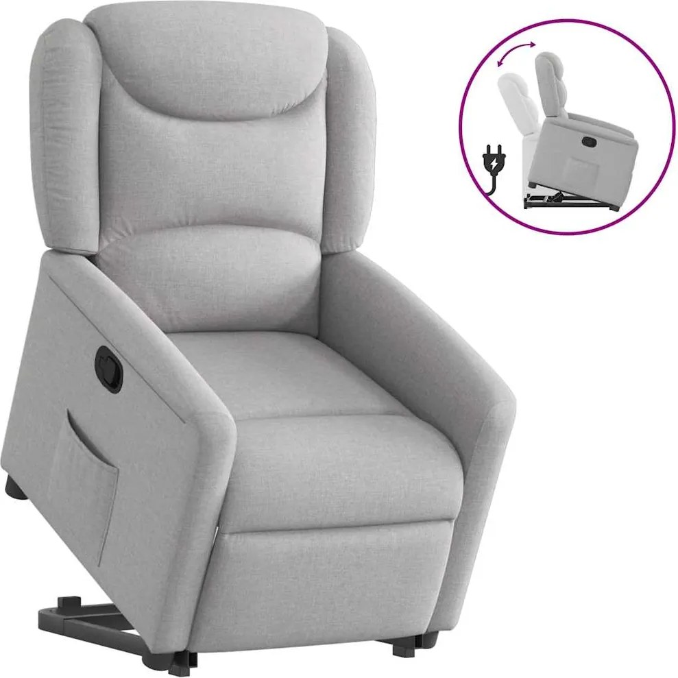 vidaXL Scaun înclinabil vertical din țesătură gri nor