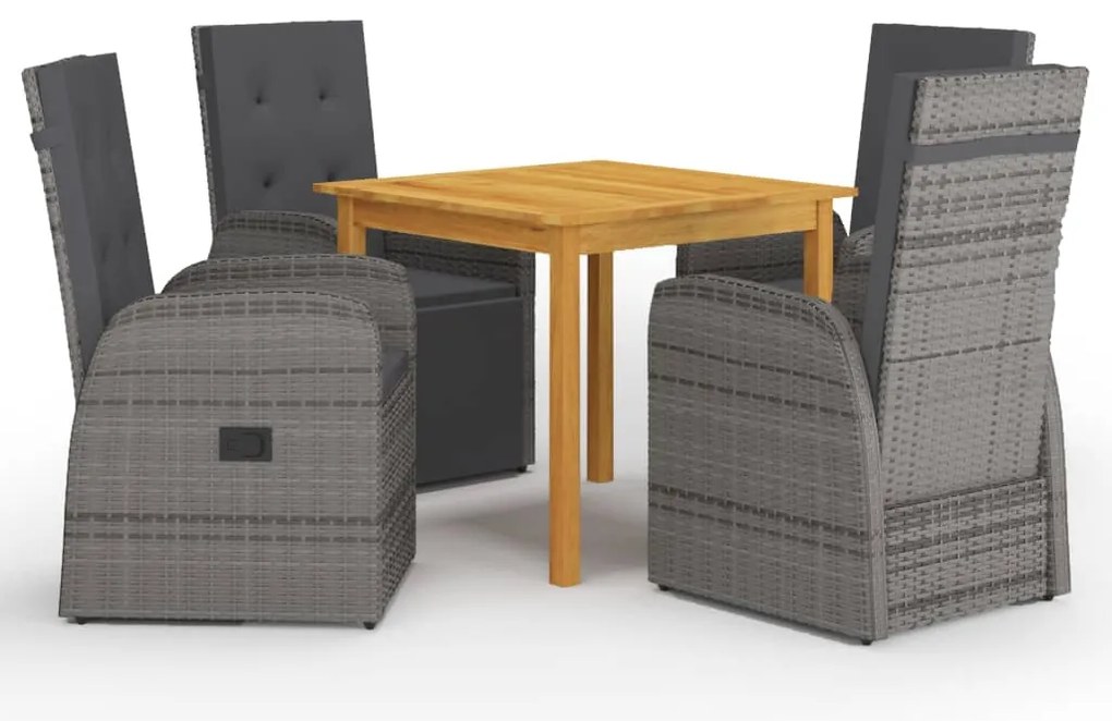 vidaXL Set mobilier de grădină, 5 piese, gri