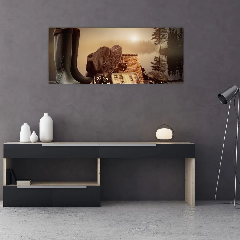 Tablou - Natura moartă, pescuit (120x50 cm)
