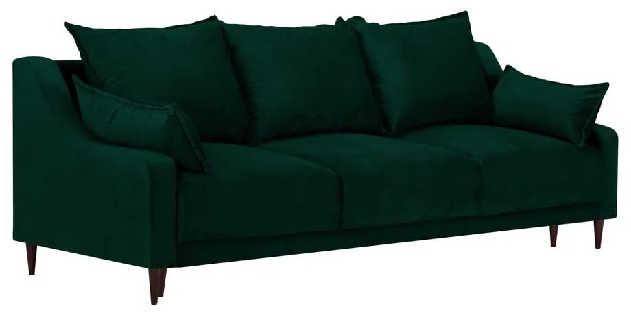 Canapea extensibilă cu 3 locuri și spațiu de depozitare Mazzini Sofas Freesia, verde