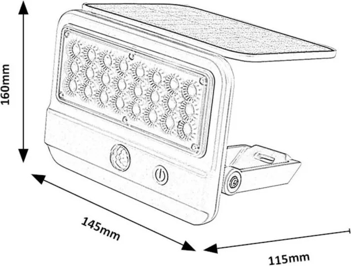 Lampa solara cu senzor de miscare Flaxton alb