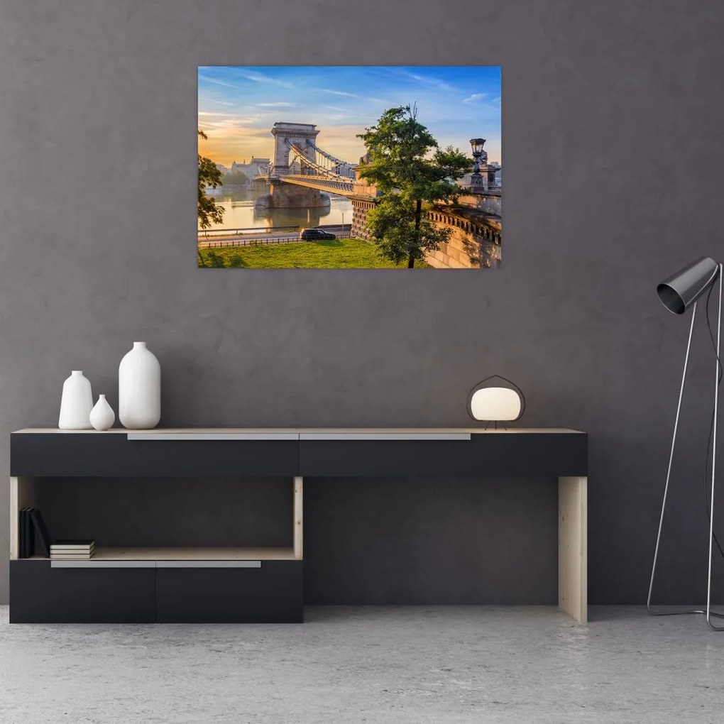 Tablou - Pod peste râu, Budapesta, Ungaria (90x60 cm)