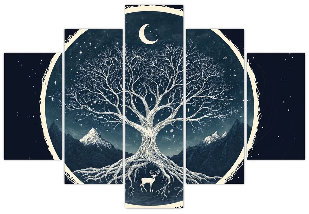 Tablou – Arbore magic cu cerb II. (150x105 cm)