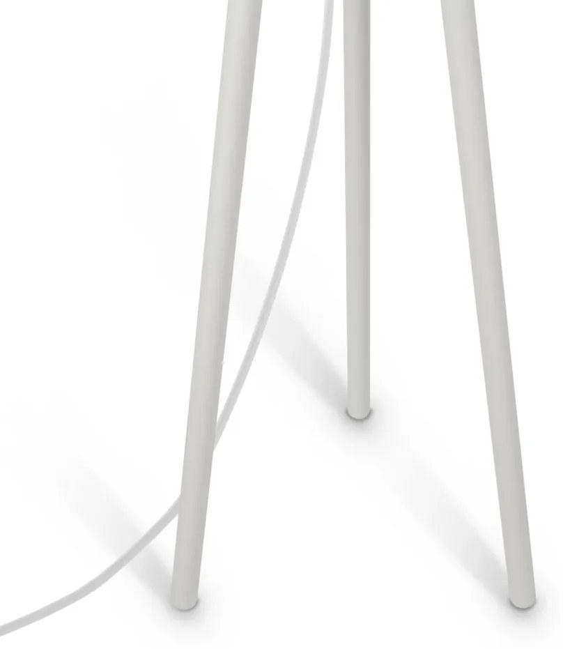 Lampadar, Lampa de podea cu trepied din lemn Calvin alb
