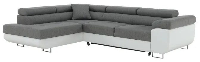Colţar, Alb/Gri, model stânga, AMARETO NEW