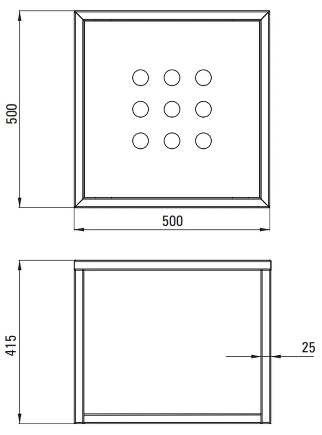 Consola baie suspendata Deante 50x50 cm negru mat 500x500 mm