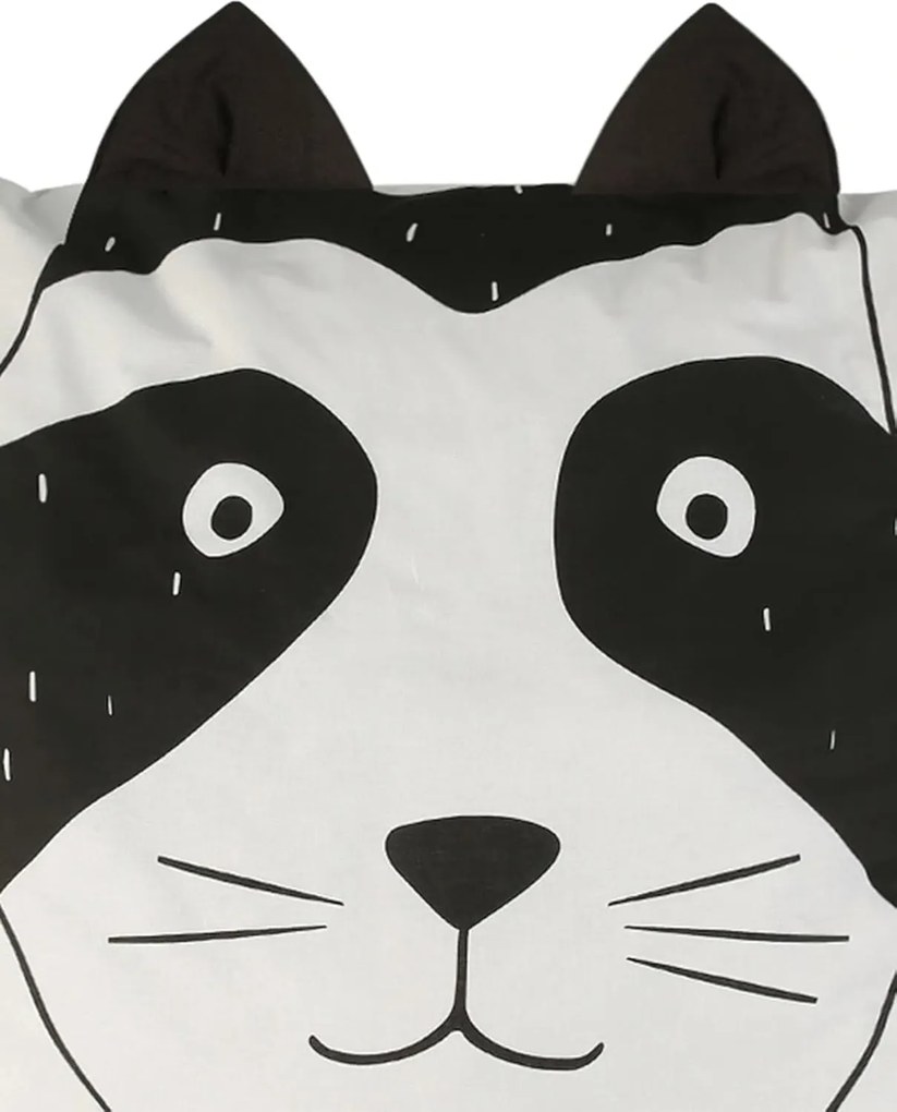 Lenjerie de pat din bumbac pentru patut RACCOON negru-alb Dimensiune lenjerie de pat: 40 x 60 cm | 100 x 135 cm