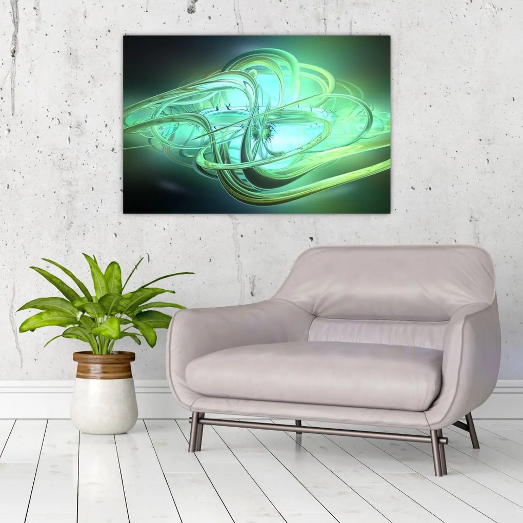 Tabloul cu abstracție verde (90x60 cm)