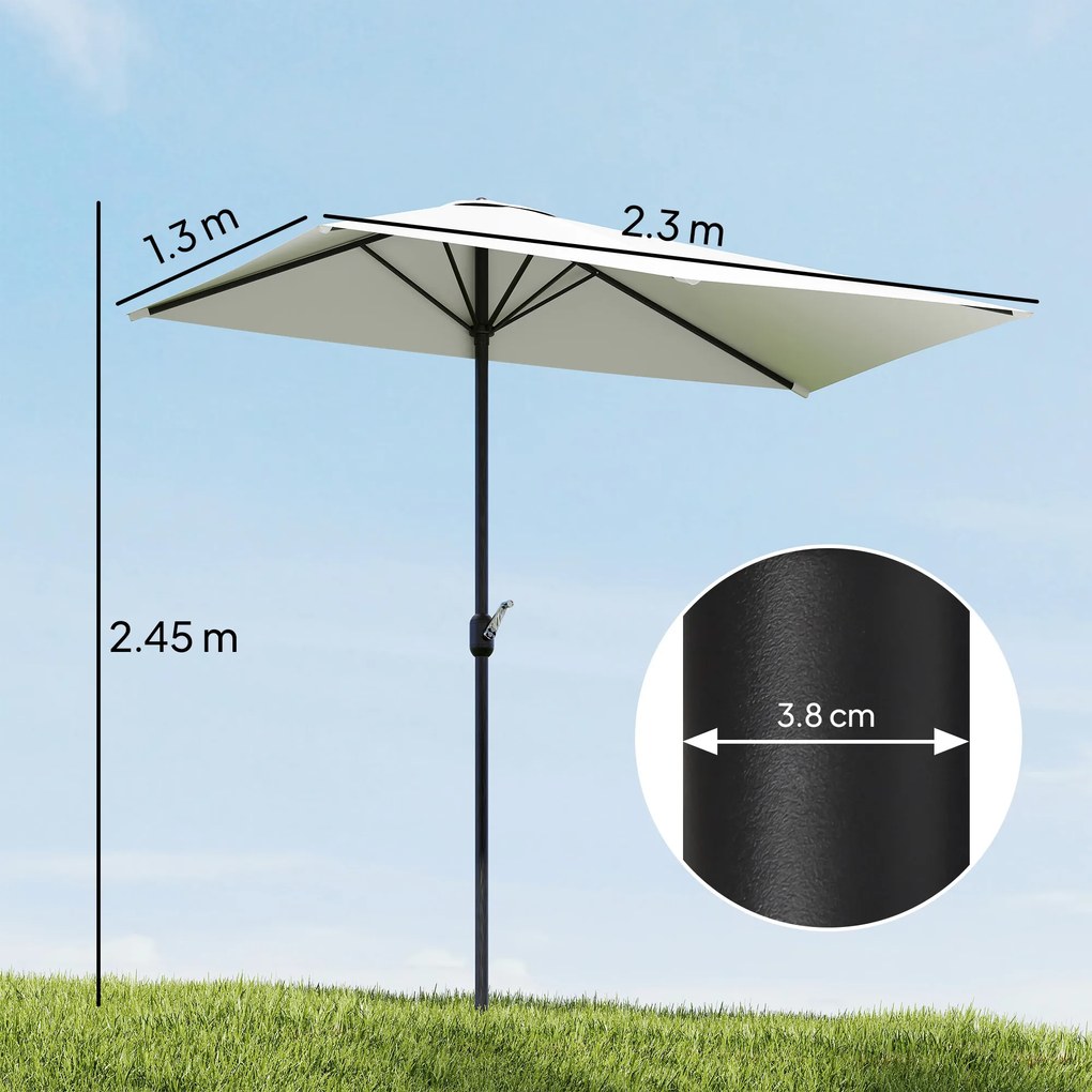 Outsunny Umbrar de Perete Semicircular cu Manivelă, Design Compact pentru Terase și Balcoane, Crem | Aosom Romania