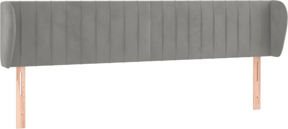 vidaXL Tăblie de pat cu aripioare gri deschis 183x23x78/88 cm catifea