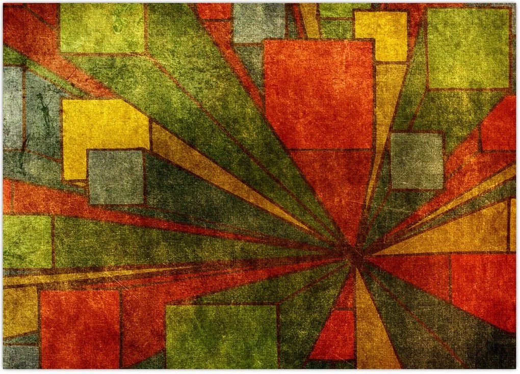 Tablou cu abstracție geometrică (70x50 cm)