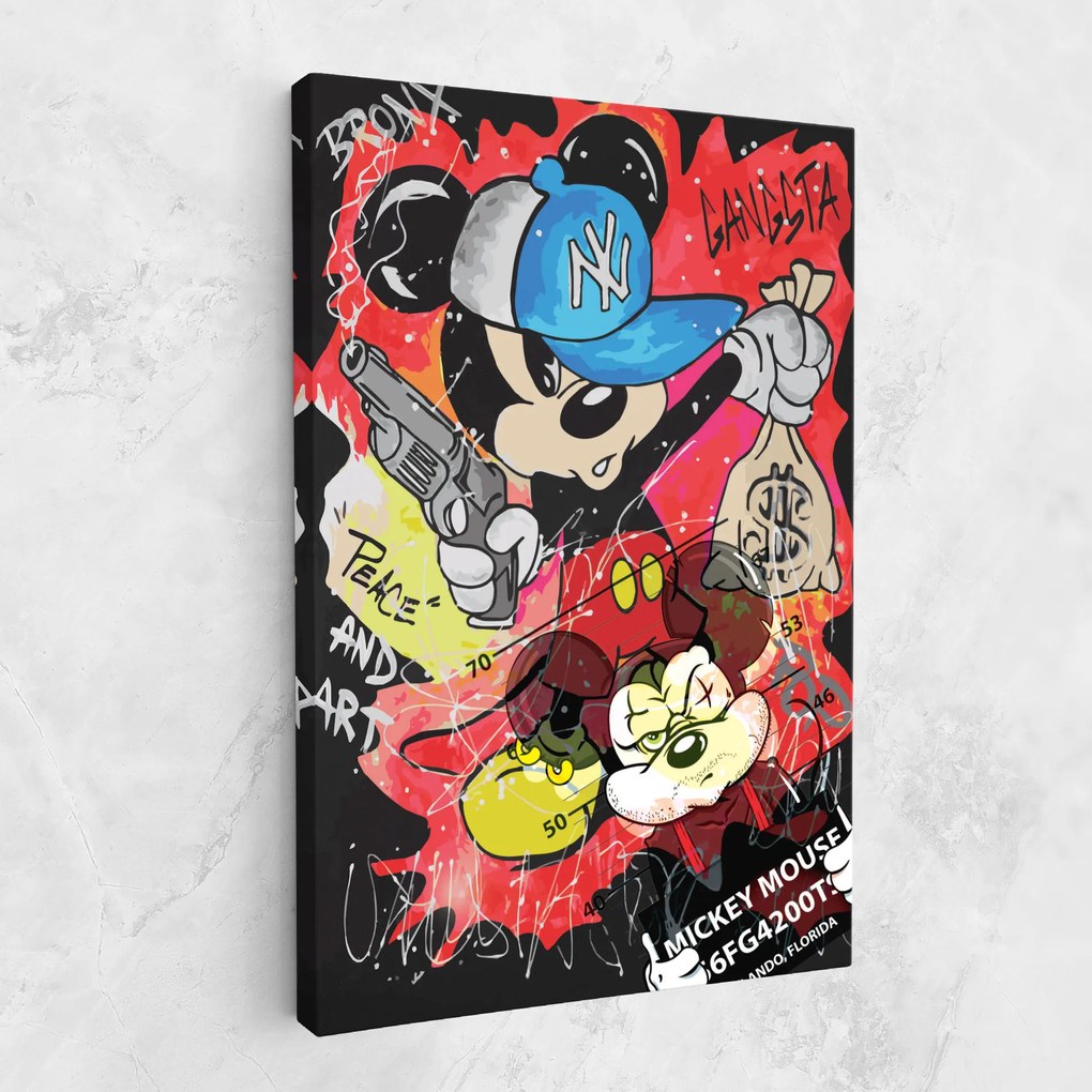 Tablou Canvas, 50x70cm, Dormitor si Living, Moderne, Digitale, Gangsta Mickey