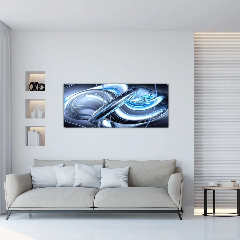 Tabloul cu abstracție albastră (120x50 cm)