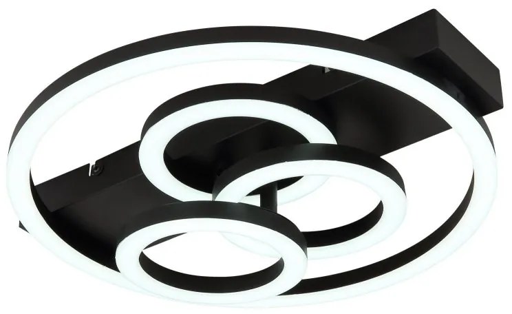Plafoniera DARRYL I LED CCT neagra cu telecomanda pentru living