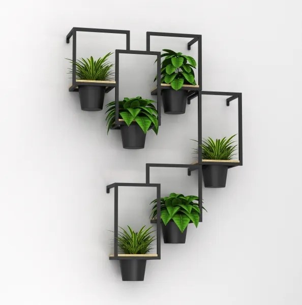 Ghiveci de flori de perete 46x53 cm negru
