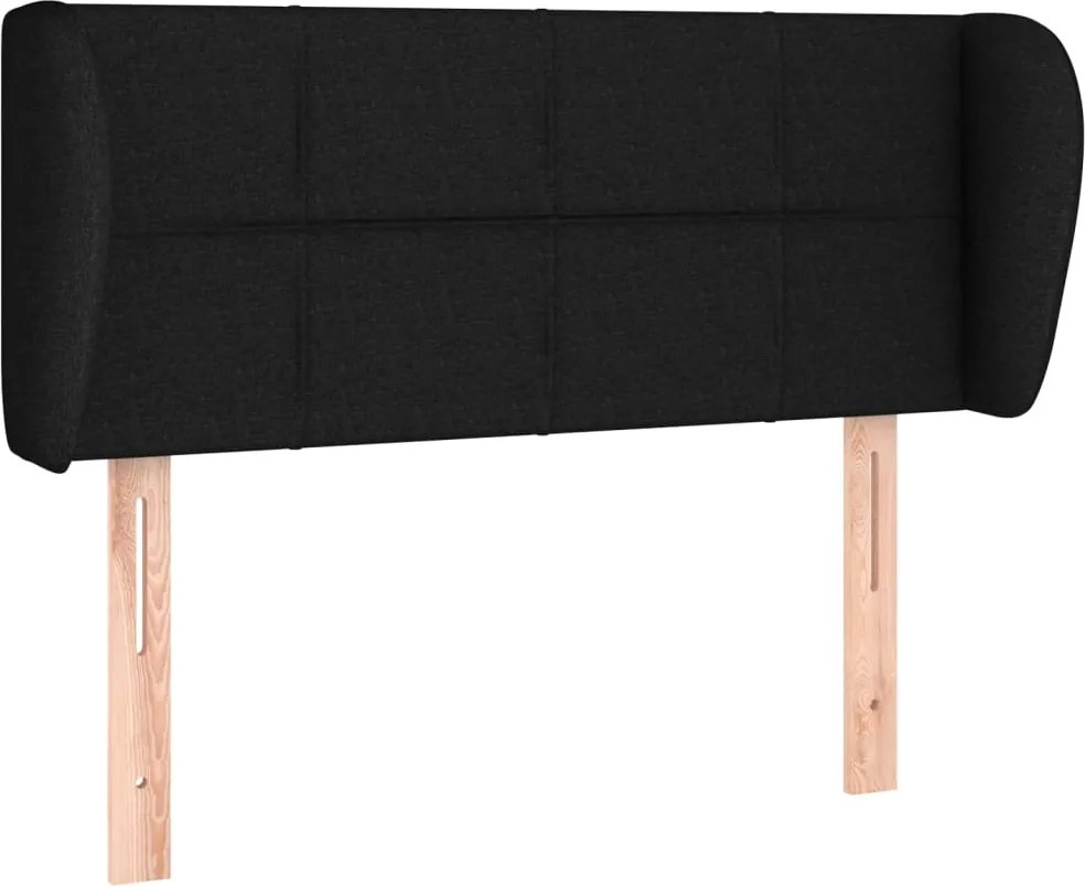 vidaXL Tăblie de pat cu aripioare negru 83x23x78/88 cm material textil