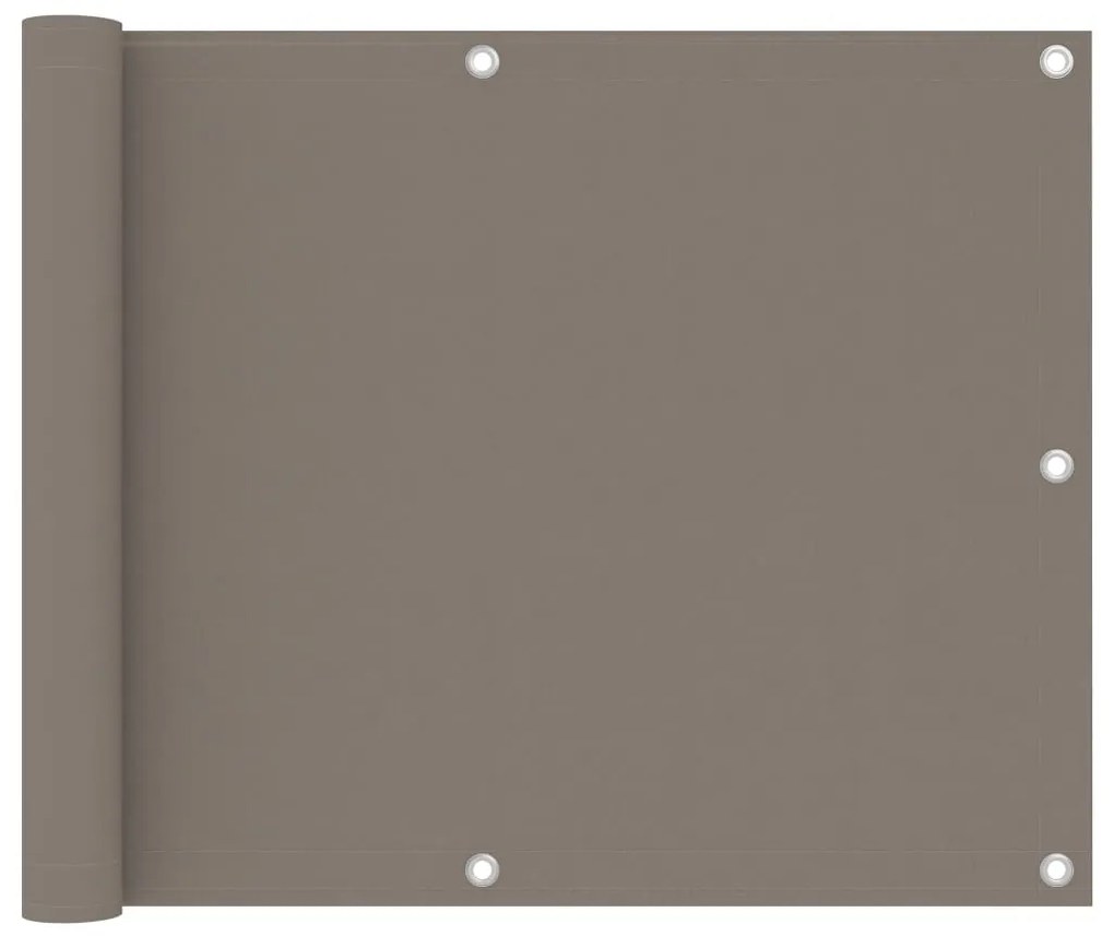 vidaXL Paravan de balcon, gri taupe, 75x500 cm, țesătură oxford