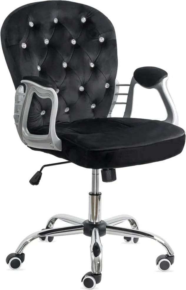Scaun de birou din catifea OFF 437 negru