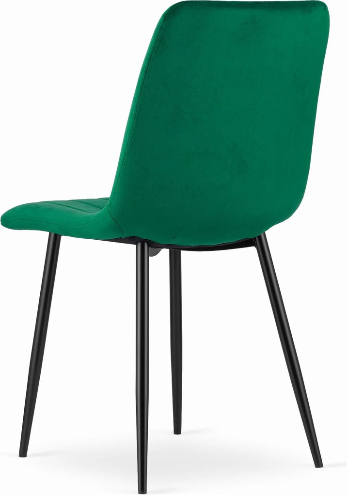 Verde scaun bucatarie LAVA din catifea cu picioare negre