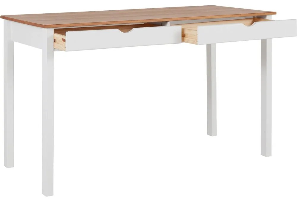 Birou Støraa Gava, lungime 140 cm, alb - maro