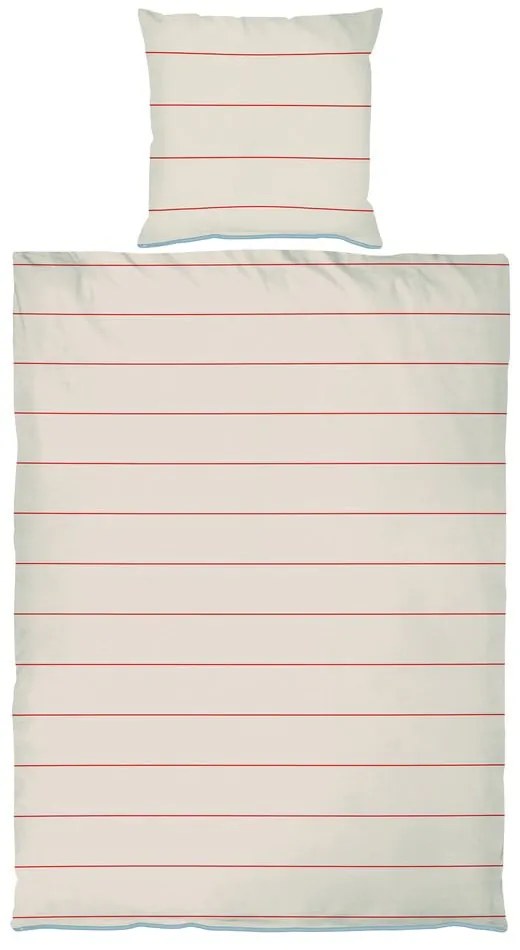 Lenjerie de pat roșie/bej din bumbac satinat pentru pat de o persoană/extinsă 140x220 cm Align – Mette Ditmer Denmark