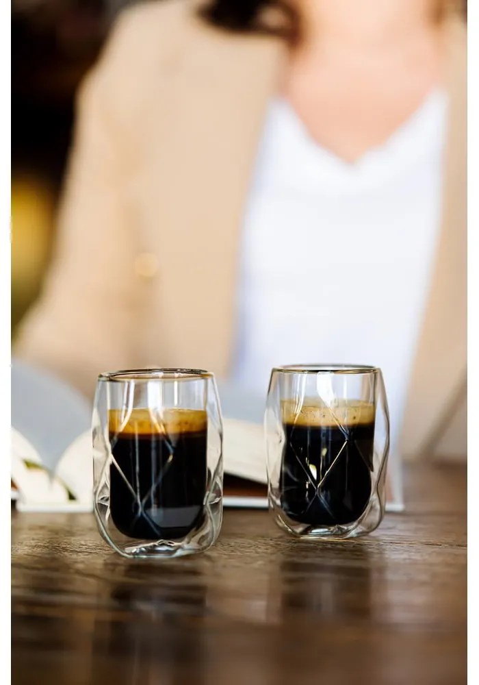 Căni 2 buc. pentru espresso/cu perete dublu 100 ml Geo – Vialli Design