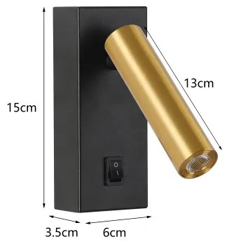 Spot LED de perete Brilagi MAYA LED/3W/230V 4000K negru/auriu