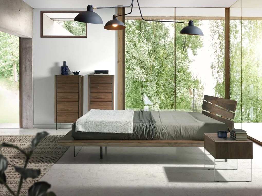 Masuta/ Noptiera eleganta design deosebit Aurore AC-CP1803-H-NOGAL