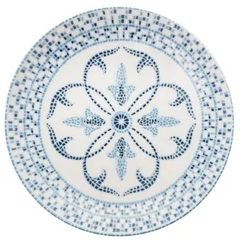 Set veselă 24 piese, porțelan, albastru