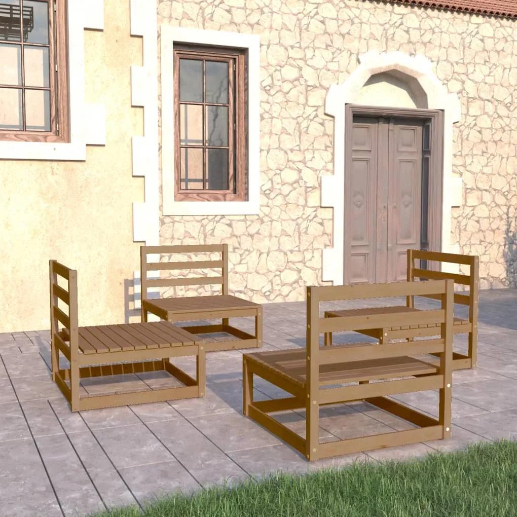 3075262 vidaXL Set mobilier de grădină, 4 piese, maro miere, lemn masiv de pin