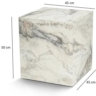 Măsuță laterală KUP 50x45 cm decor marmorat