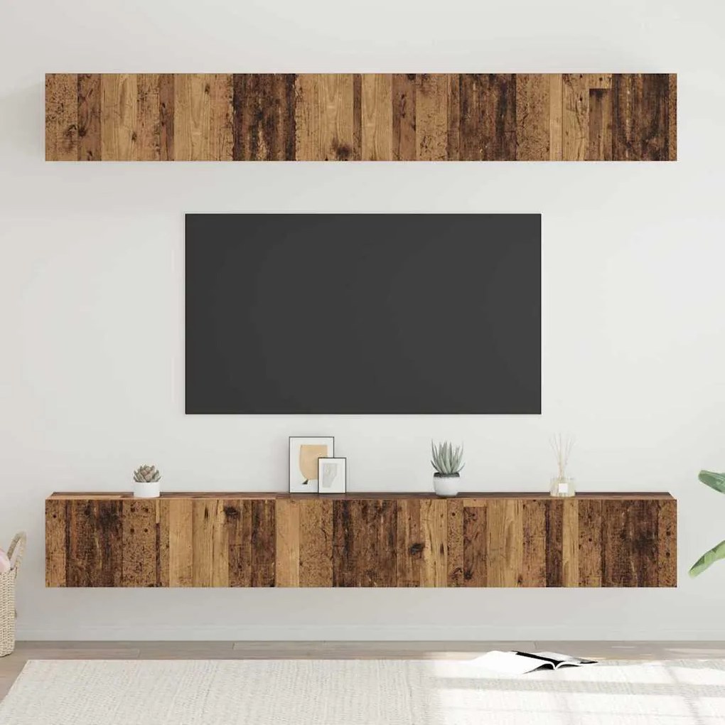 vidaXL Set comodă TV 6 pcs Lemn vechi 60 x 30 x 35 cm Lemn compozit