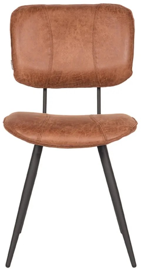 Scaune de dining maro coniac 2 buc. din piele Fos – LABEL51