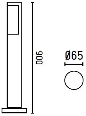 Stalp exterior IP54, LED H-90cm Beret 75523