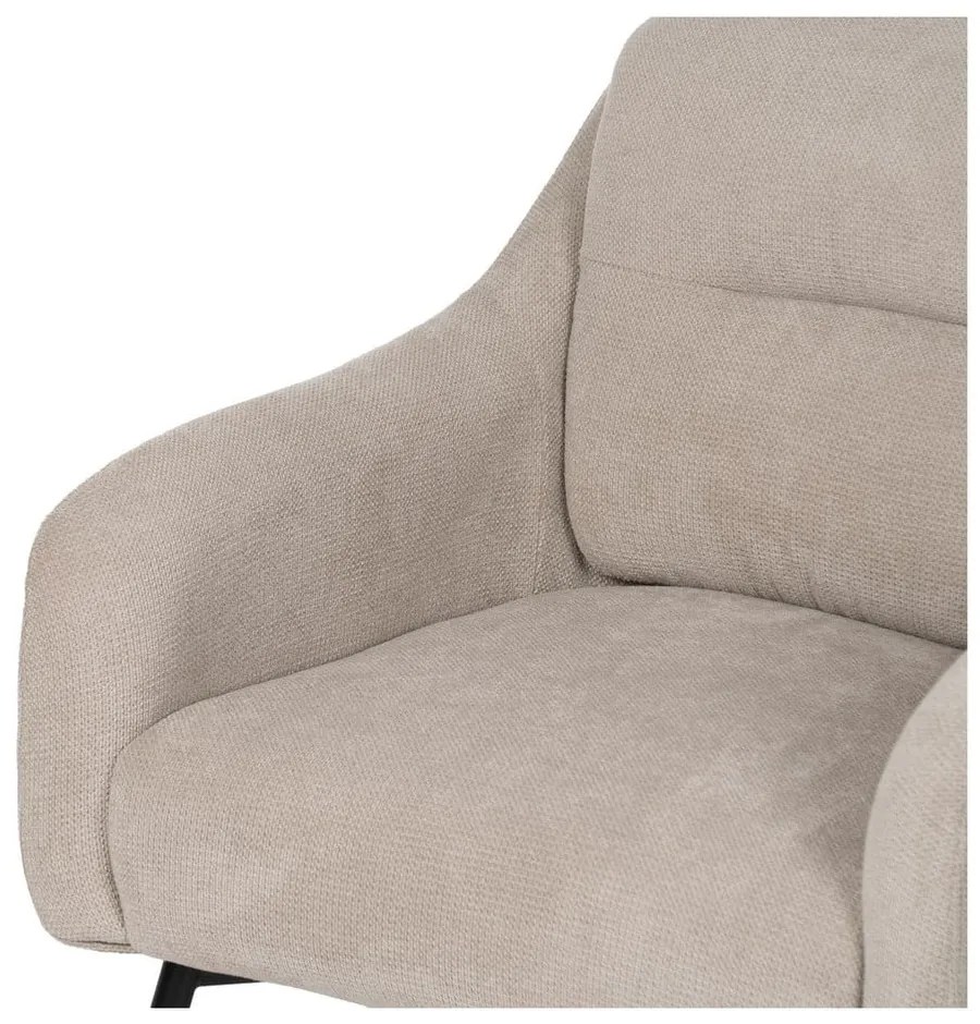 Fotoliu bej cu tapițerie din chenille Classic – Ixia