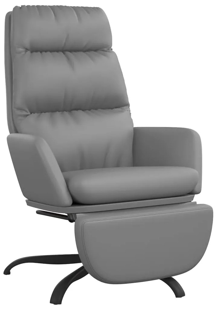 3097545 vidaXL Scaun de relaxare cu taburet, roșu, piele ecologică