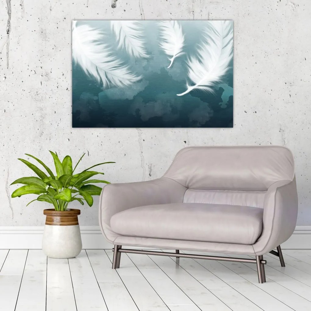 Tablou - Pene albe (90x60 cm)