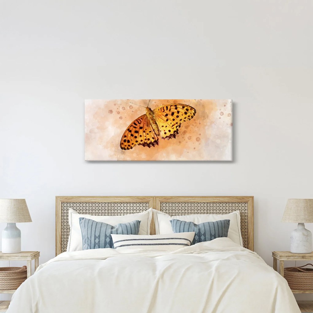 Tablou - Fluture portocaliu, aquarelă (120x50 cm)