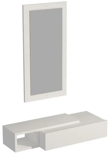 Raft de perete + oglindă de perete VIEN alb